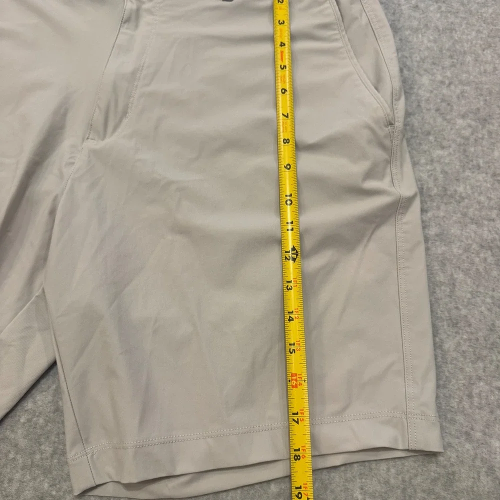 Greg Norman Protek Golf Shorts Mens 36 Tan Beige Stretch Performance Flat Front